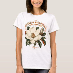LA Bloeiende Magnolia-Boom Motief T-shirt