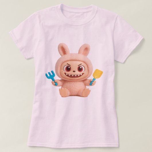 La Bobo – Cute Mischievous Bunny Character T-Shirt (Design voorkant)