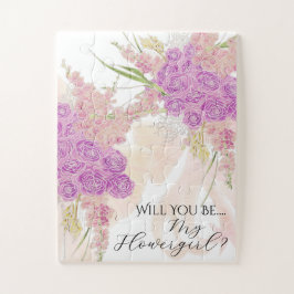 La Boca Rosa Blush Boog en Boeket-Bloemenmeisje Legpuzzel
