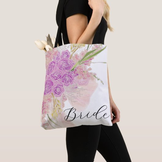 La Boca Rosa Blush Sheer boog Boeket Tote Bag (Dichtbij)