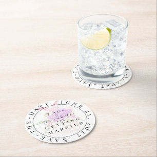 La Boca Rosa blush strikker Save-the-Date onderzet Ronde Kartonnen Onderzetter
