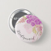 La Boca Vendretti Roze Boeket bruidsmeisje Ronde Button 5,7 Cm (Voorkant /achterkant)