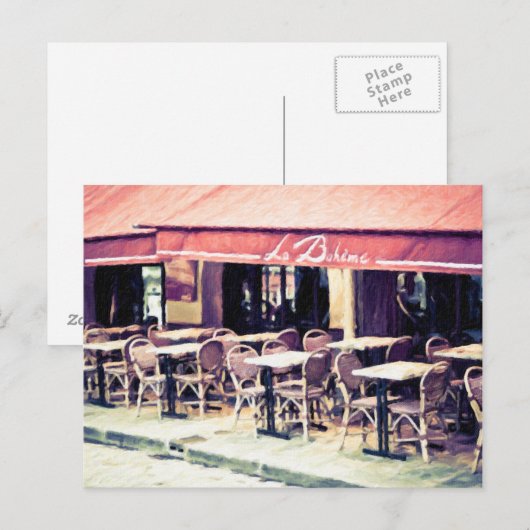 La Boheme Paris Cafe Briefkaart (Voorkant / Achterkant)