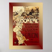 La Boheme ~ Puccini Opera 1896 Poster met achtergr (Voorkant)