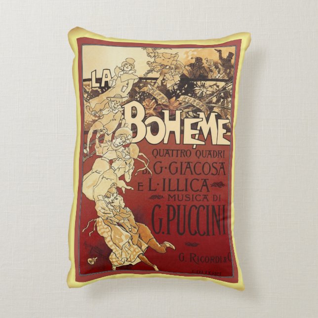 La Boheme ~ Puccini Opera ~ Paris Bohemian Life ~ Accent Kussen (Achterkant (Verticaal))