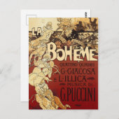 La Bohème - vintage 1896 poster Briefkaart (Voorkant / Achterkant)