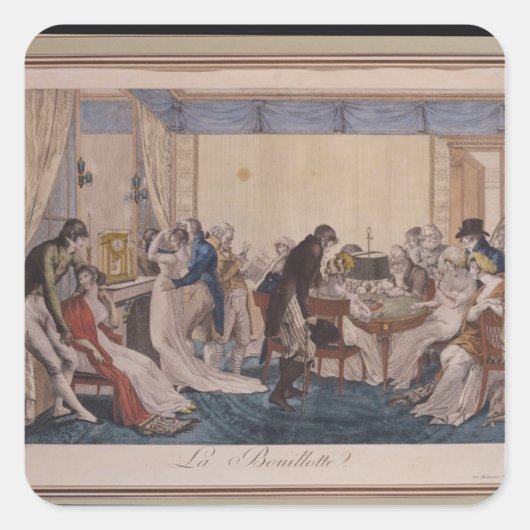 La Bouillotte, 1798 Vierkante Sticker (Voorkant)