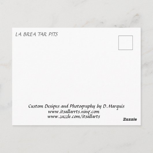 LA BREA TAR PITS #2 Briefkaart (Achterkant)