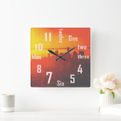 LA, CA, City Urban Skyline Sunset, Tint Vierkante Klok (Huis)