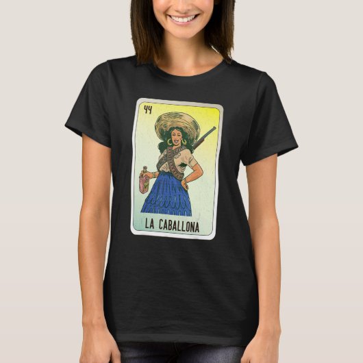 La Caballona Mexican Slang Lottery Bingo Cards T-shirt (Voorkant)