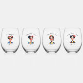 La Cabrona Jefa + Chingona Crew | vrijgezellenfees Wijnglas Zonder Voet (Voorkant)