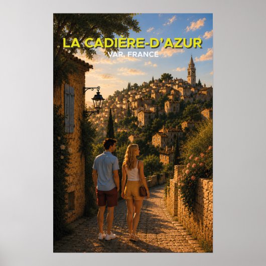 La Cadière-d'Azur – Vintage Reisposter Poster (Voorkant)