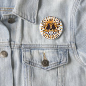 La Calavera 4 - Oranje weg Ronde Button 5,7 Cm (In situ)
