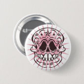 La Calavera 4 - Roze kleurweg Ronde Button 5,7 Cm (Voorkant /achterkant)
