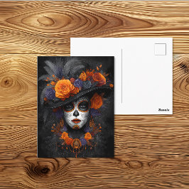 La Calavera Catrina Bloemhoed Dag van de Doden Briefkaart