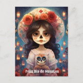 🌹La Calavera Catrina: Bloesems van het Leven 🌹 Briefkaart (Voorkant)
