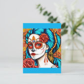 La Calavera Catrina Briefkaart (Staand voorkant)