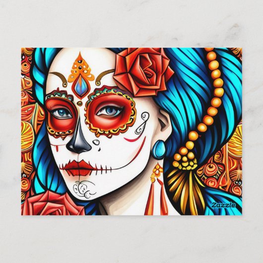 La Calavera Catrina Briefkaart (Achterkant)