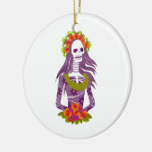 La Calavera Catrina/Dapper Skeleton/Elegant Skull Keramisch Ornament (Links)