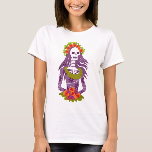 La Calavera Catrina/Dapper Skeleton/Elegant Skull T-shirt (Voorkant)