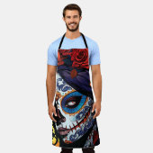 La Calavera Catrina Halloween Dag van de Doden Schort (Gedragen)