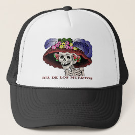 La Calavera Catrina in kleur Trucker Pet