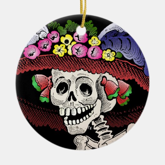 La Calavera Catrina Keramisch Ornament (Voorkant)