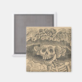 La Calavera Catrina (Netjes Skelet) (Elegante Sche Magneet (Voorkant / Achterkant)