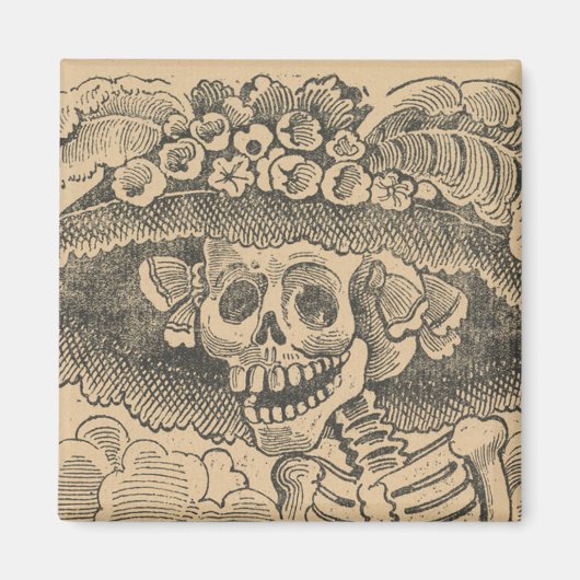 La Calavera Catrina (Netjes Skelet) (Elegante Sche Magneet (Voorkant)