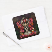 La Calavera Catrina Vierkante Sticker (Envelop)