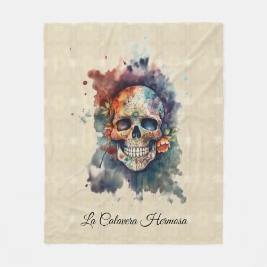 La Calavera Hermosa, gewoonte Fleece Deken (Voorkant)