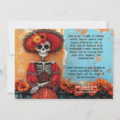 💀 La Calavera in pet met bloemen Kaart (Achterkant)