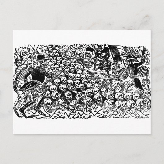 La Calavera Revuelta door José Guadalupe Posada Briefkaart (Voorkant)