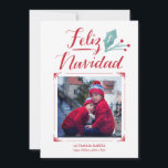 La Caligrafía | Feliz Navidad van Acuarela y Feestdagenkaart<br><div class="desc">Tarjeta DE Navidad bedriegt hecha van Lacaligrafía van Laacuarela y een foto van paragraafuna van de manoy V.N. lugar</div>