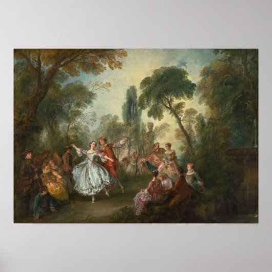La Camargo Dancing - Nicolas Lancret Fine Art Poster (Voorkant)