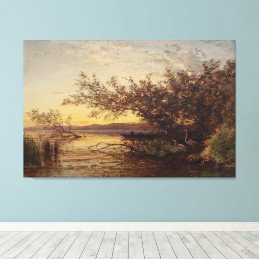 La Camargue, Coucher de Soleil – Félix Ziem Canvas Afdruk (Insitu (Houten vloer))