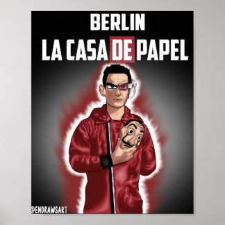 LA CASA DE PAPEL - MONEY HEIST - BERLIN COVERART POSTER