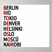 La Casa de Papel Names of Cities Poster (Voorkant)