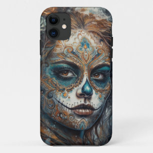 La Catrina Azul Dia de los Muertos Suiker Schedel Case-Mate iPhone Case
