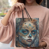 La Catrina Azul Dia de los Muertos Suiker Schedel Medium Cadeauzakje