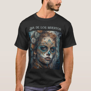 La Catrina Azul Dia de los Muertos Suiker Schedel T-shirt