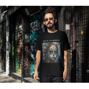La Catrina Azul Dia de los Muertos Suiker Schedel T-shirt