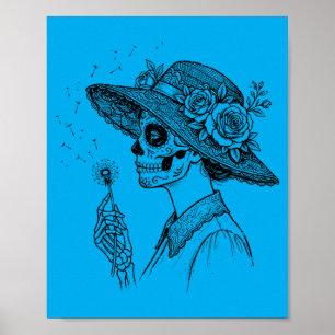 La Catrina Blaast Wensen Paardenbloem Suiker Sched Poster