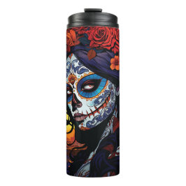 La Catrina Calavera Dag van de Dode Halloween Thermosbeker