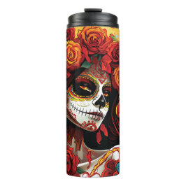 La Catrina Calavera Dag van de Dode Halloween Thermosbeker