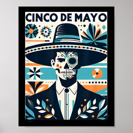La Catrina Cinco De Mayo Mannen Poster (Voorkant)