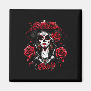 La Catrina Dames Dia de los Muertos Latina Cinco D Magneet