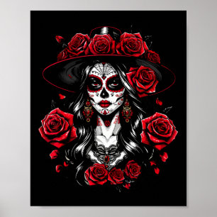 La Catrina Dames Dia de los Muertos Latina Cinco D Poster