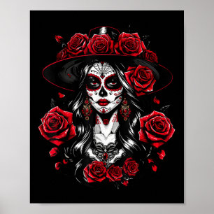 La Catrina Dames Dia de los Muertos Latina Cinco D Poster