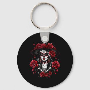 La Catrina Dames Dia de los Muertos Latina Cinco D Sleutelhanger
